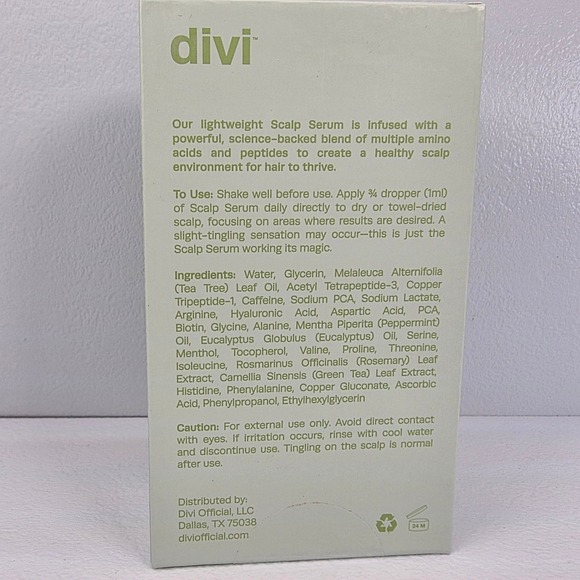 Divi Scalp Serum Lightweight Hair Treatment Amino Acids Peptides 30ml 1oz NEW - Picture 2 of 6